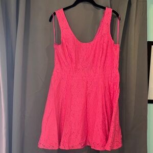 Aeropostale Hot Pink Lace Skater Dress